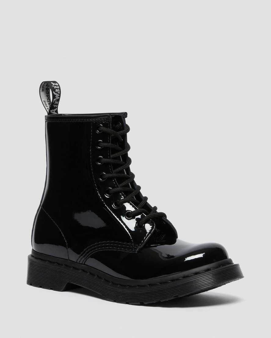 Dr. Martens 1460 Mono Patent Nahka Naisten Nauhalliset Nilkkurit - Mustat Nilkkurit [482-LEHGVK]